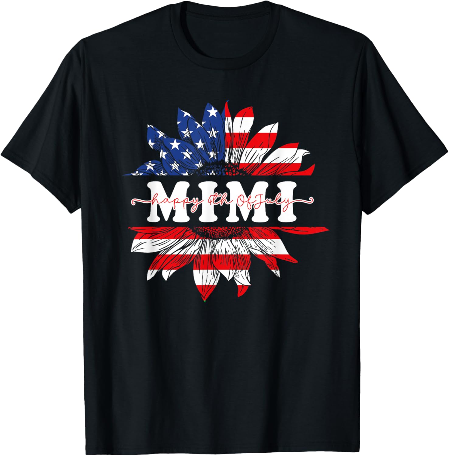 Sunflower American Mimi Patriotic Usa Flag 4Th Of July