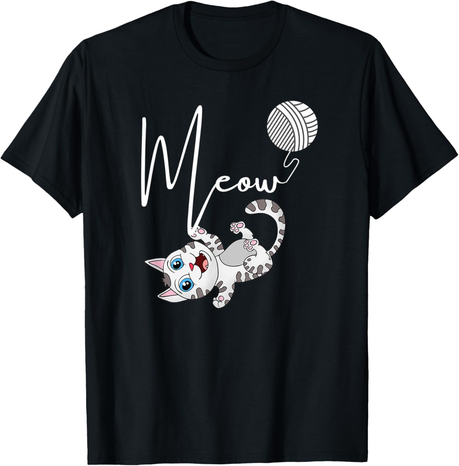 Cute Cat play with yarn Humor and Funny
