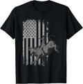 Vintage American Flag Bucking Bull Riding Patriotism Rodeo