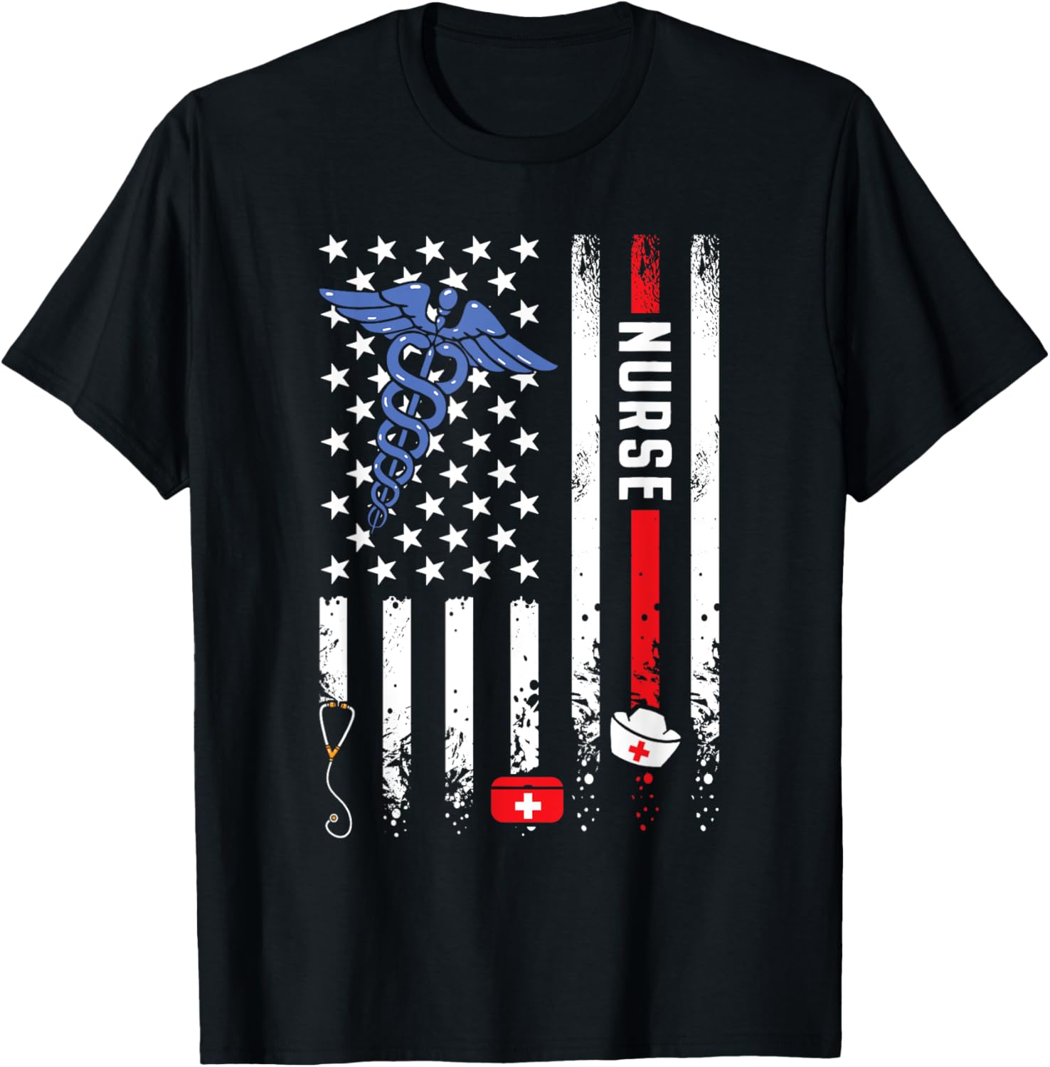 Usa American Flag Vintage Nurse Nursing 4Th Of July Women
