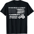 So God Made A Farmer Retro American Flag Tractor
