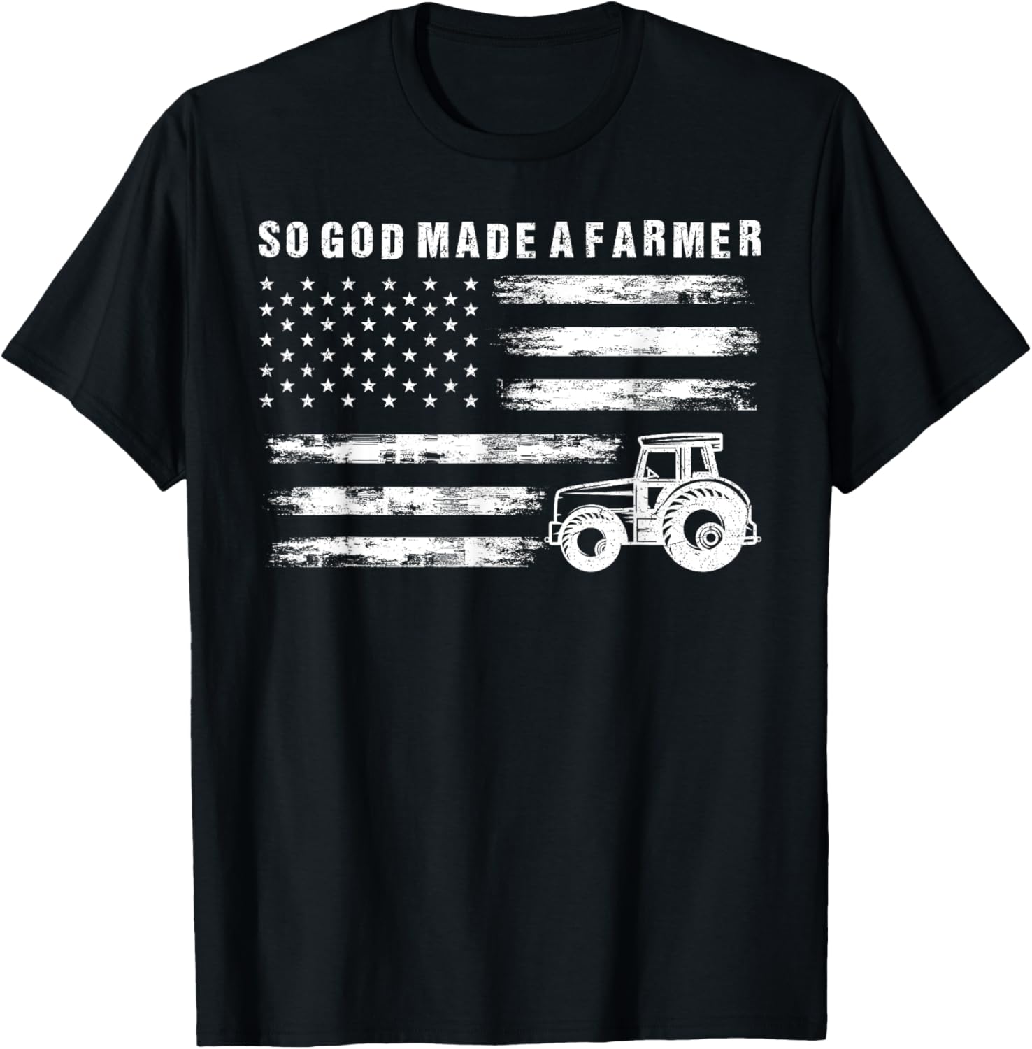 So God Made A Farmer Retro American Flag Tractor