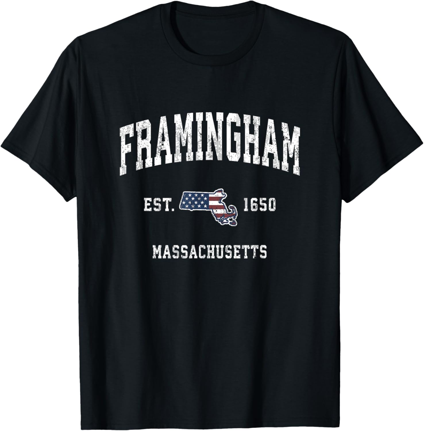 Framingham Massachusetts Ma Vintage American Flag Design