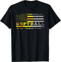 American Flag Softball Fan Team Distressed Gift
