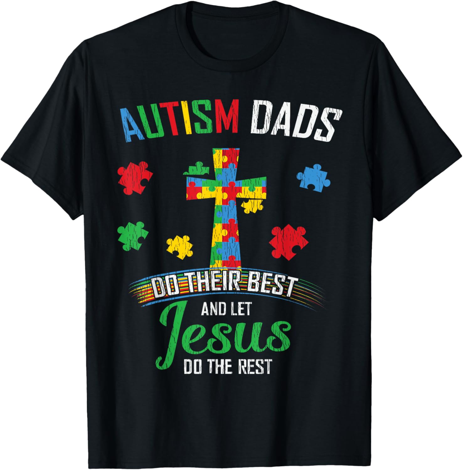 Autism Dad Son Father Autistic Kid Awareness Jesus Christian