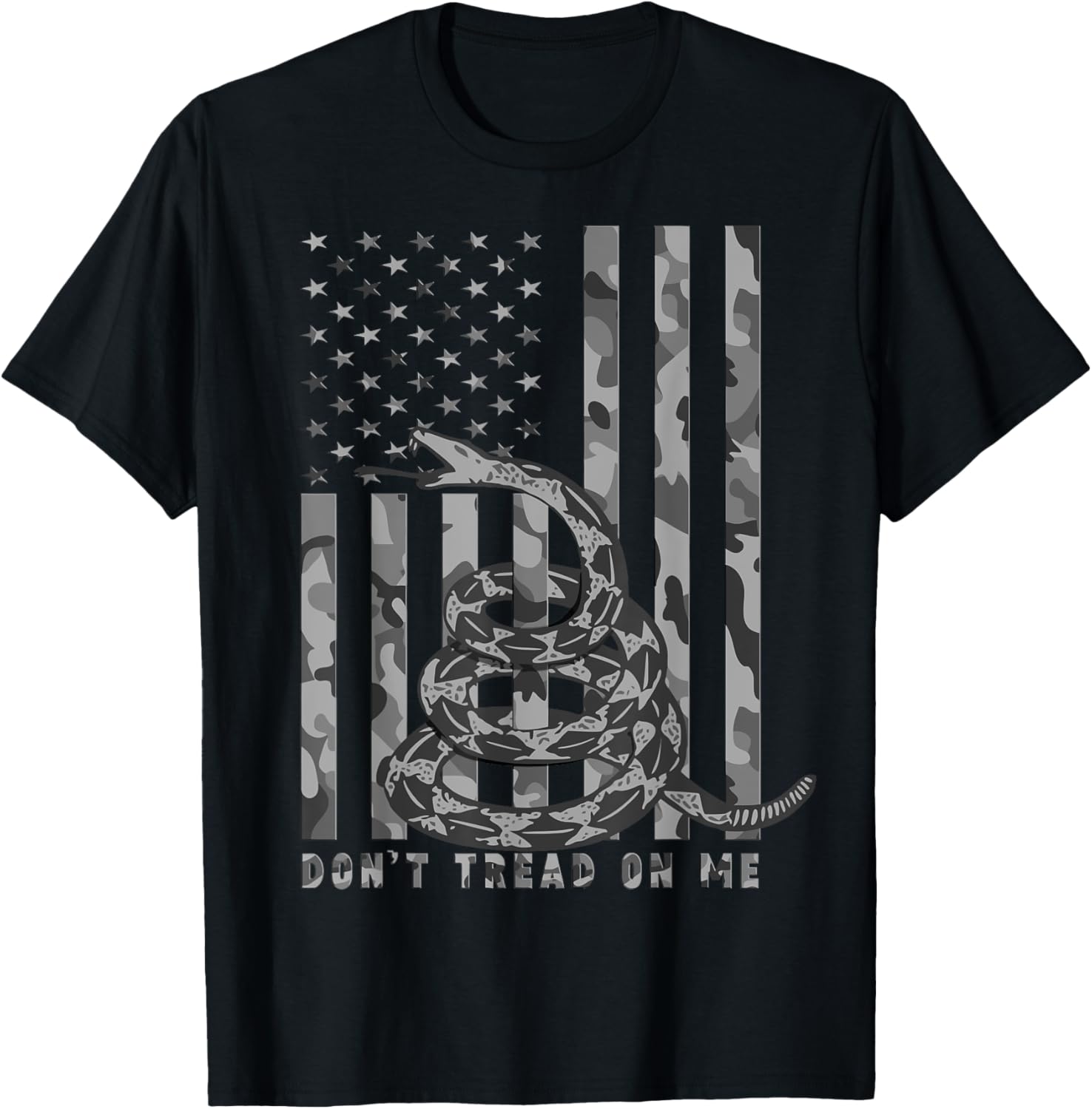 Dont Tread On Me White Camo American Flag Snake