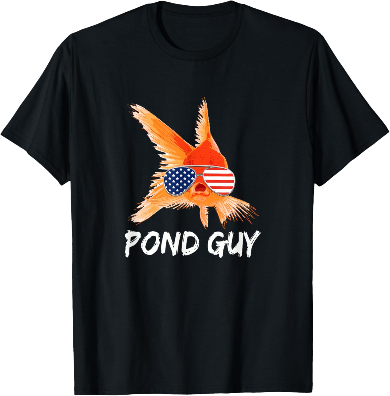 Pond Guy Goldfish Shirt Koi Carp Fish In Usa Flag Sunglasses