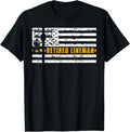 Retired Lineman Retirement American Flag
