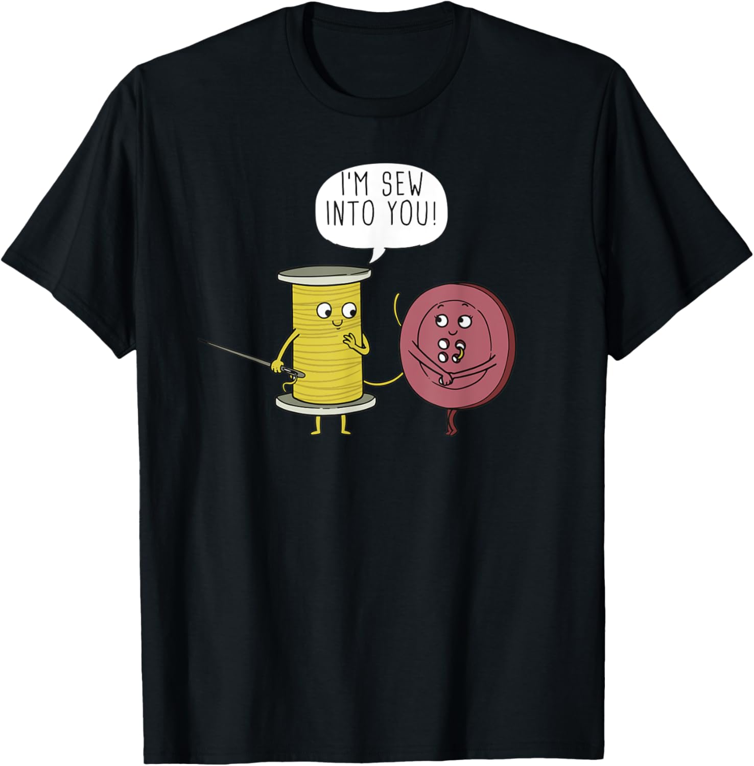 I'm sew into you! Sweet Button and Spool of yarn