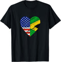 American Jamaica Heart Usa Flag Jamaican Flag Love Heart