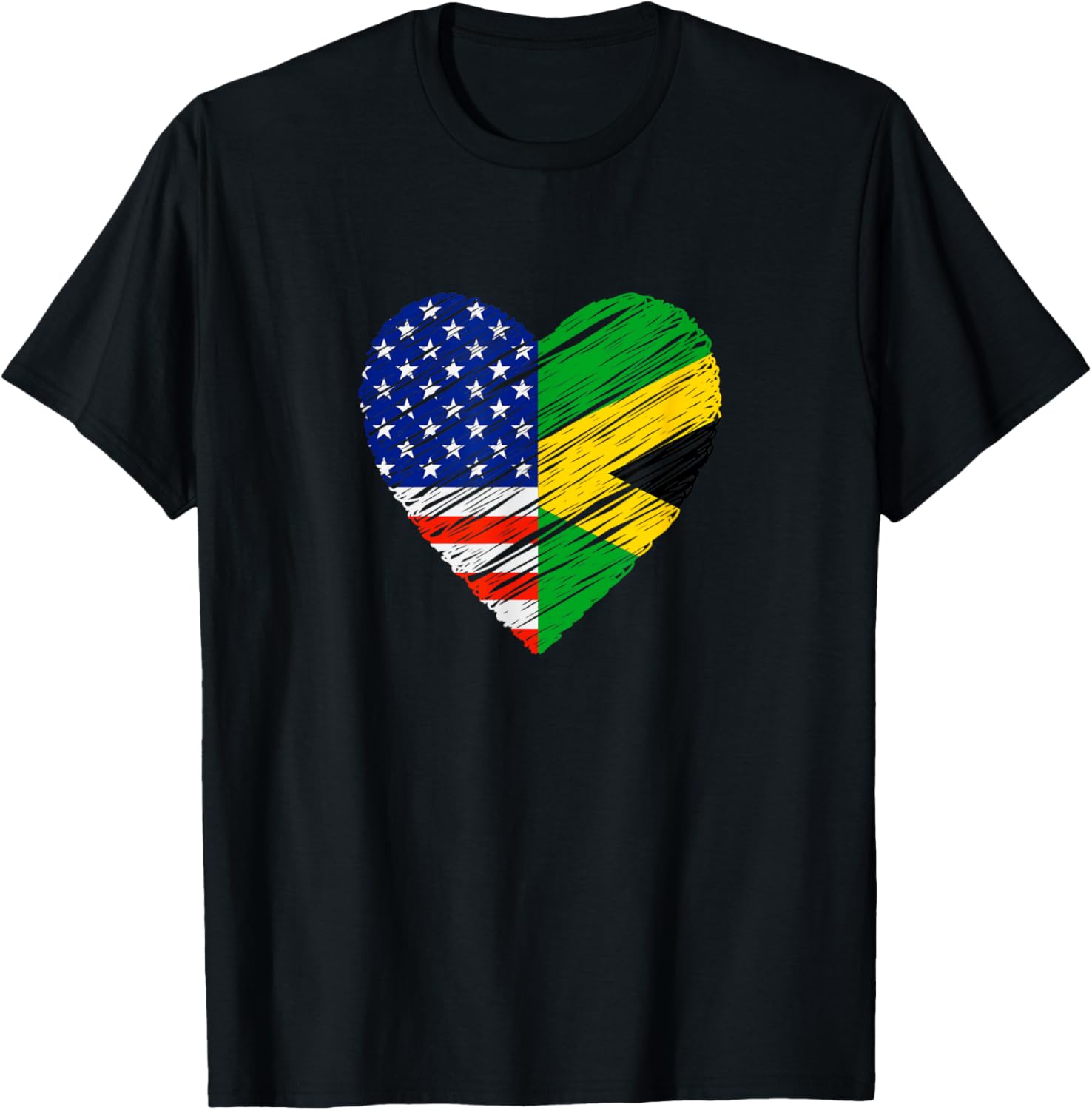 American Jamaica Heart Usa Flag Jamaican Flag Love Heart