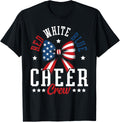 Red White And Blue Patriotic Cheer Crew Cheerleader Usa Bow