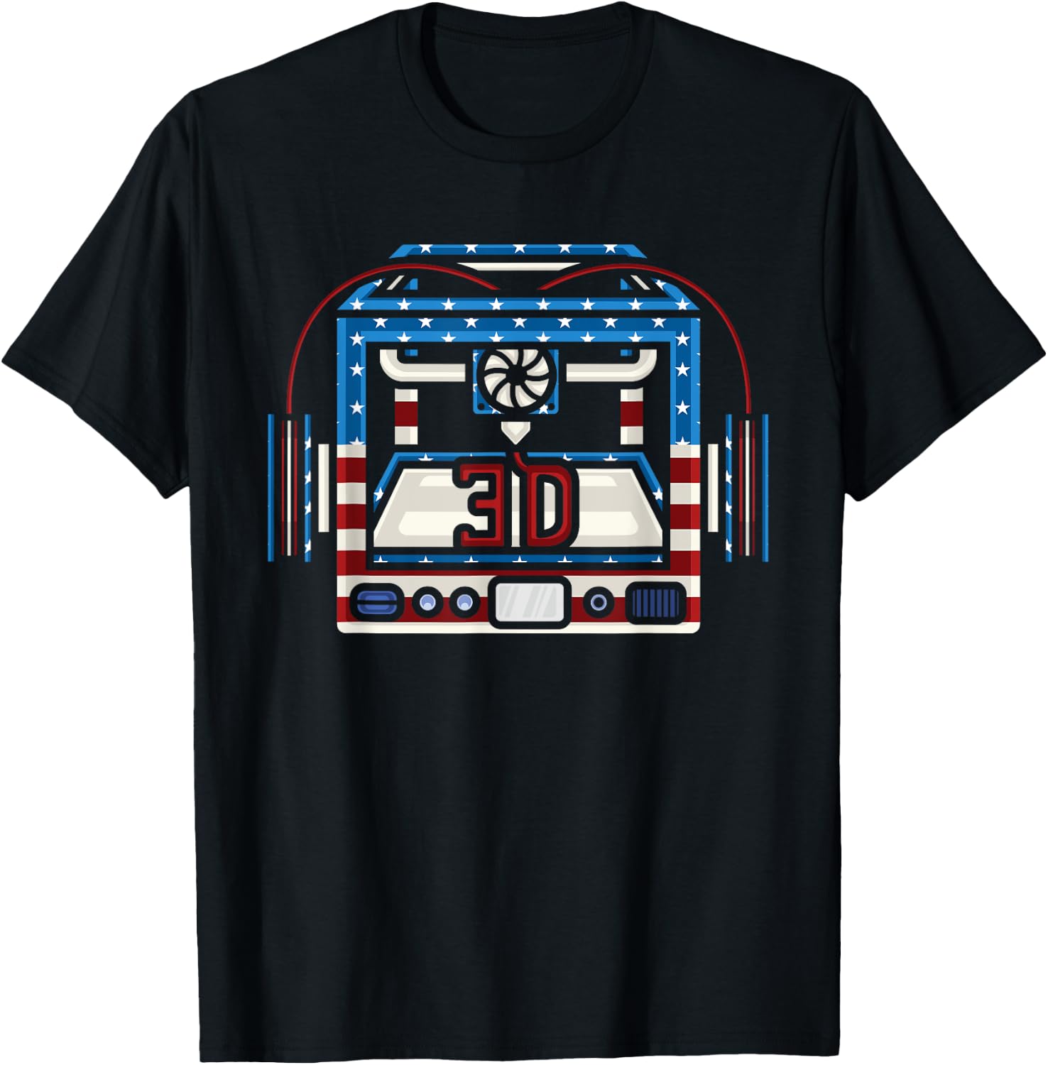 3D Printing Printer Nerd Geek American Flag Print Usa Lover Women Kids