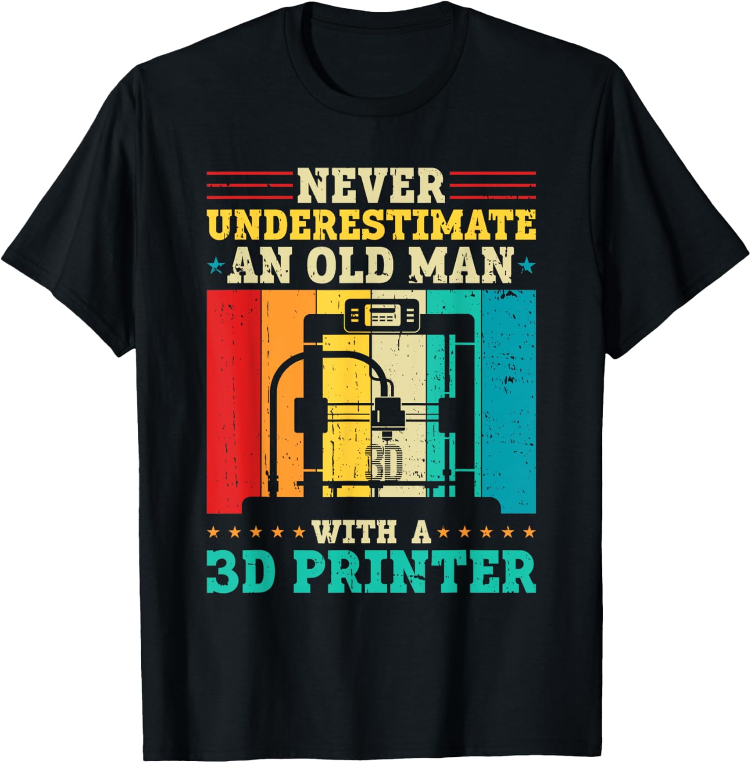 3D Print 3D Printing Retro Vintage Old Man With A 3D Printer
