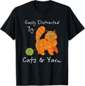 Easily Distracted By Cats & Yarn Funny Crocheting
