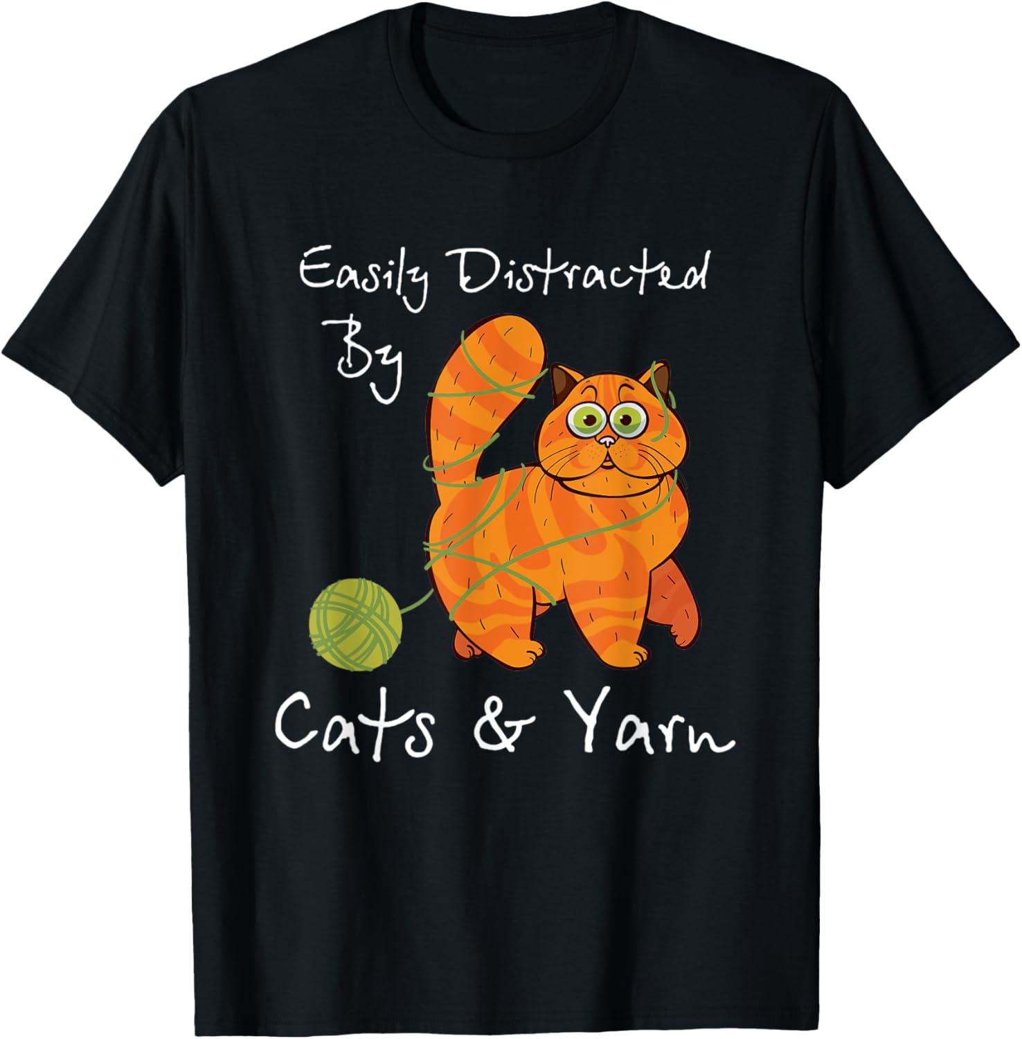Easily Distracted By Cats & Yarn Funny Crocheting