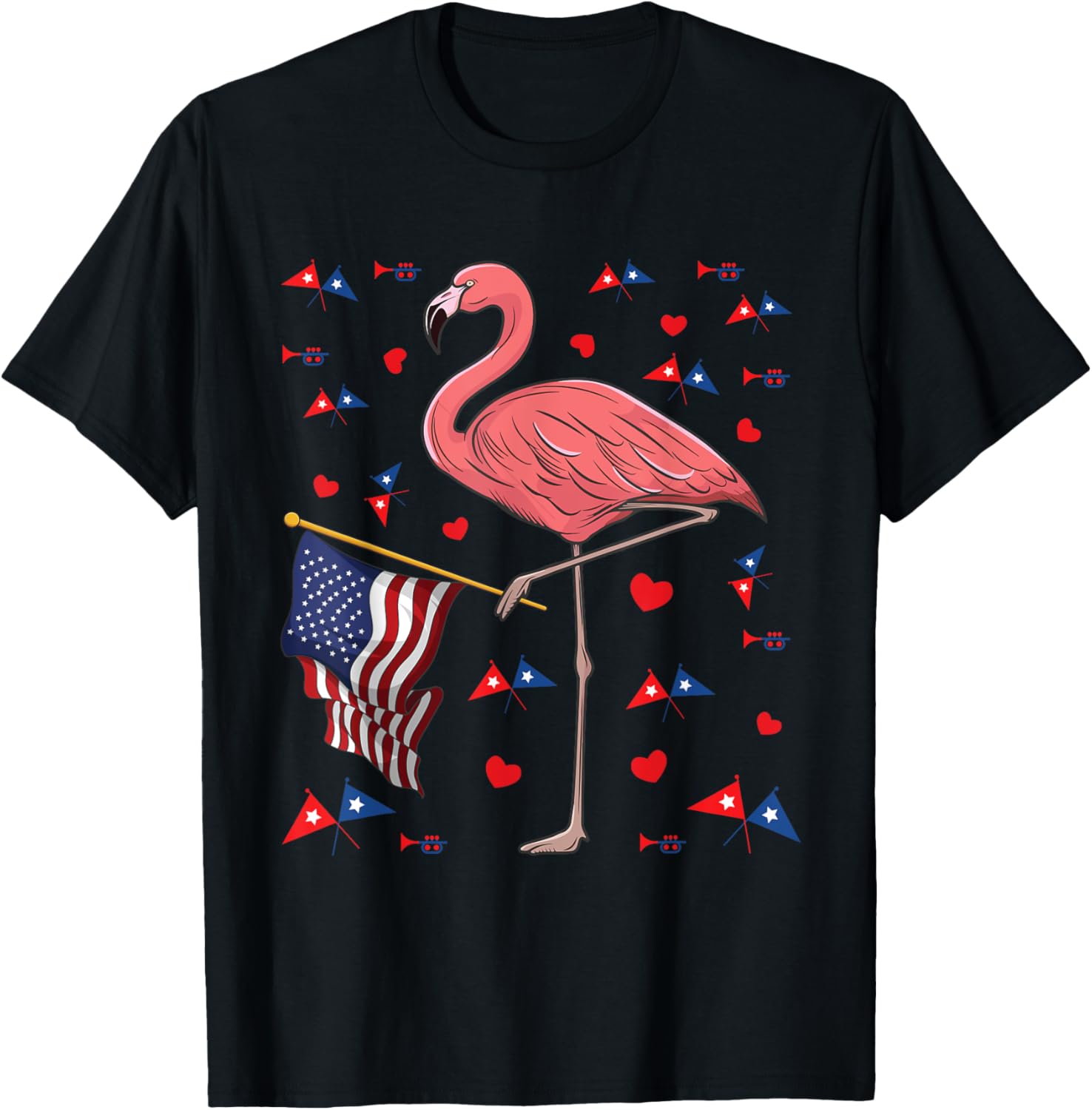 Usa Independence Day July 4Th American Flag Pink Flamingo
