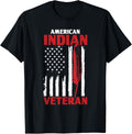 Native American Indian Veteran Usa Flag Army Support