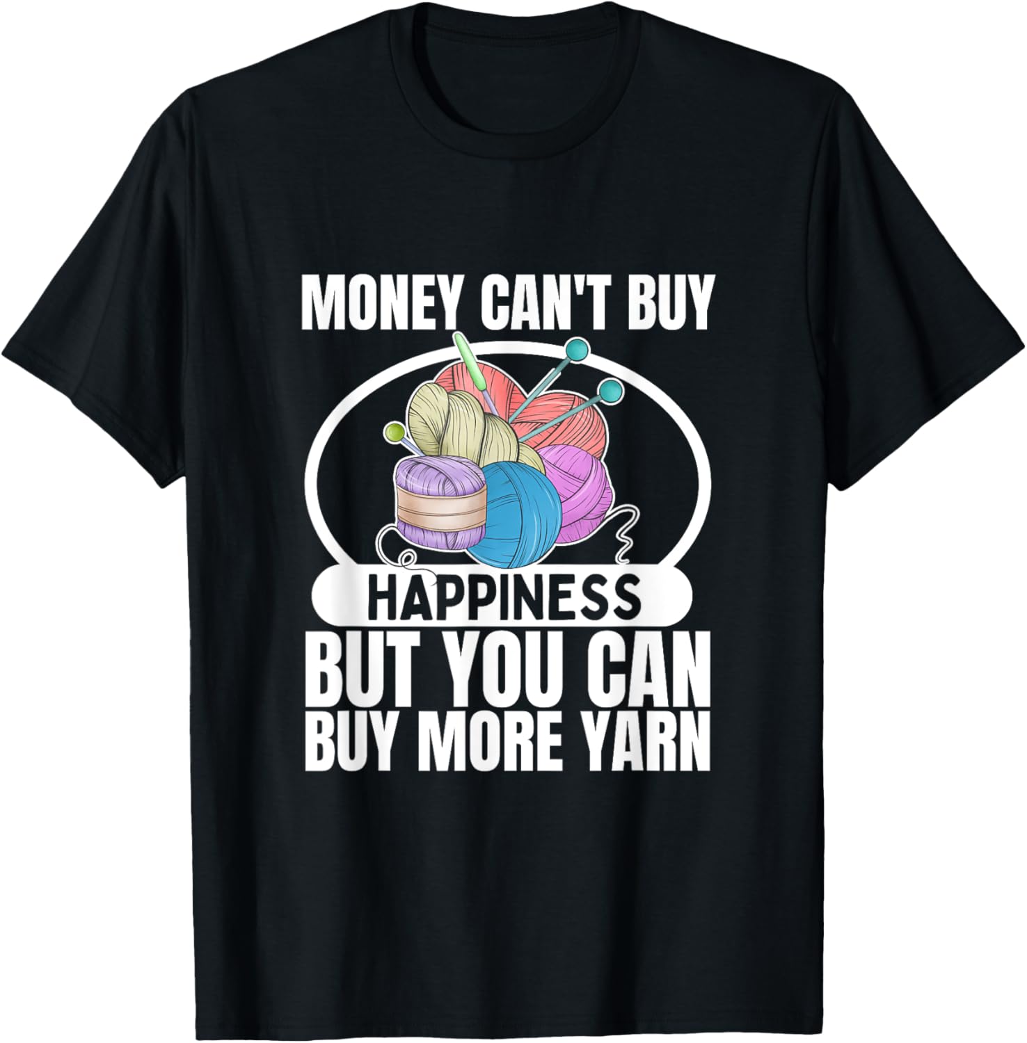 Knitting Money Can't Buy Happiness Yarn Funny Knitting