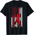Als Awareness Red Ribbon American Flag Graphic