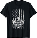 Millwright T Shirt Skull And Wrenches American Flag