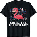 Chill The Fourth Out Flamingo Usa Flag Patriotic 4Th Of July
