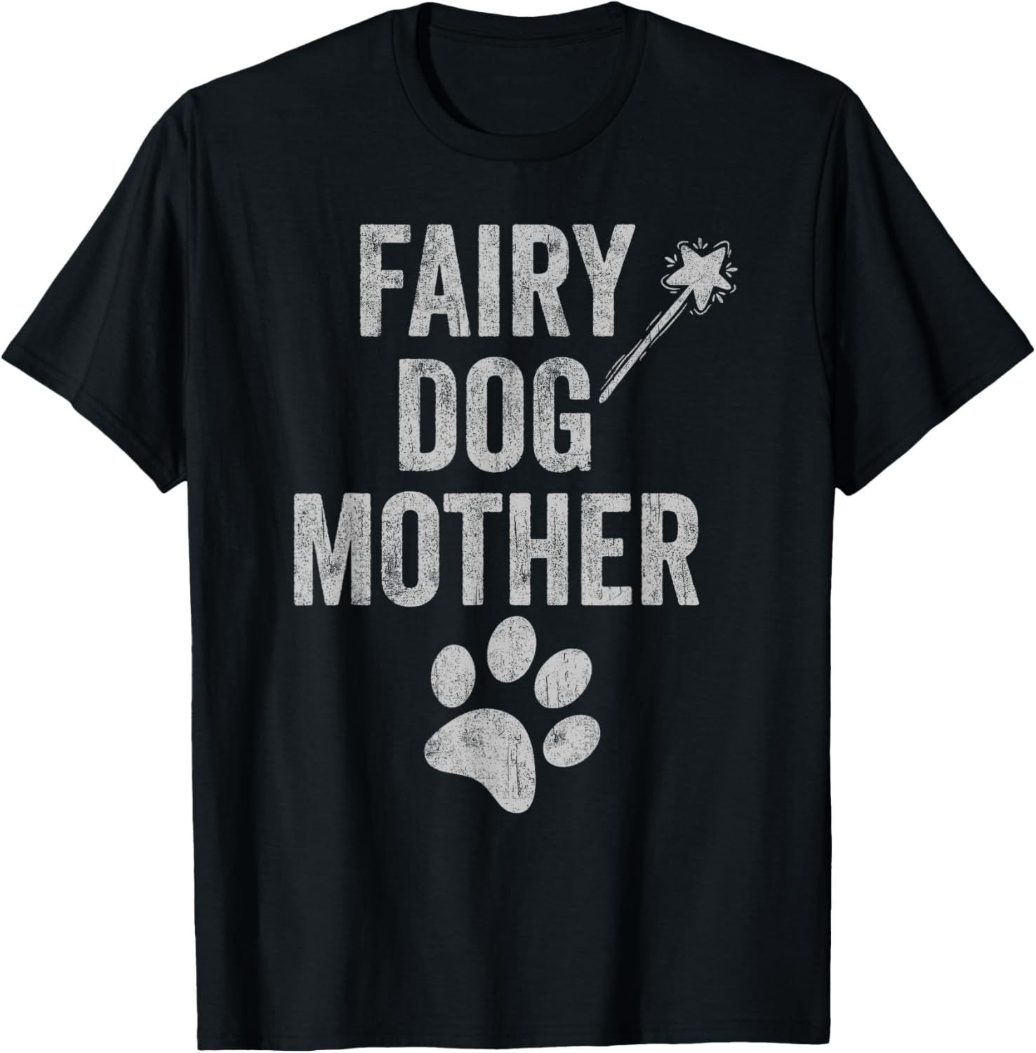 Fairy Dogmother Dog Mother Paw Print Funny Mom Of Dogs Retro