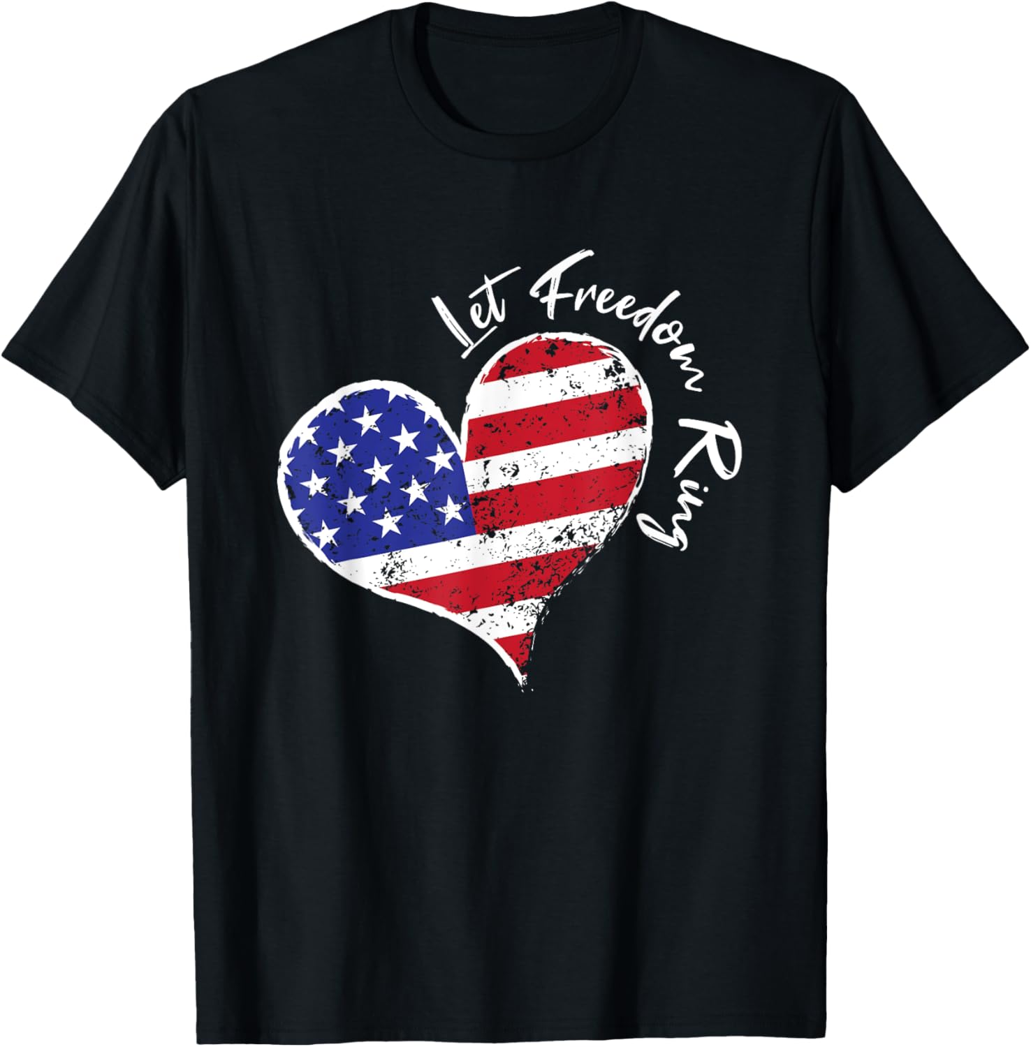 Let Freedom Ring Heart 4Th Of July Patriotic Usa Flag Stars