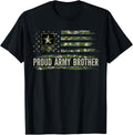 Vintage Proud Army Brother Camo American Flag Veteran Gift