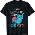 Knitting Cat And Yarn Feline Knitter Crocheter