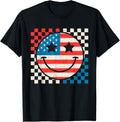 Smile Face American Flag Usa Funny 4Th Of July Fourth