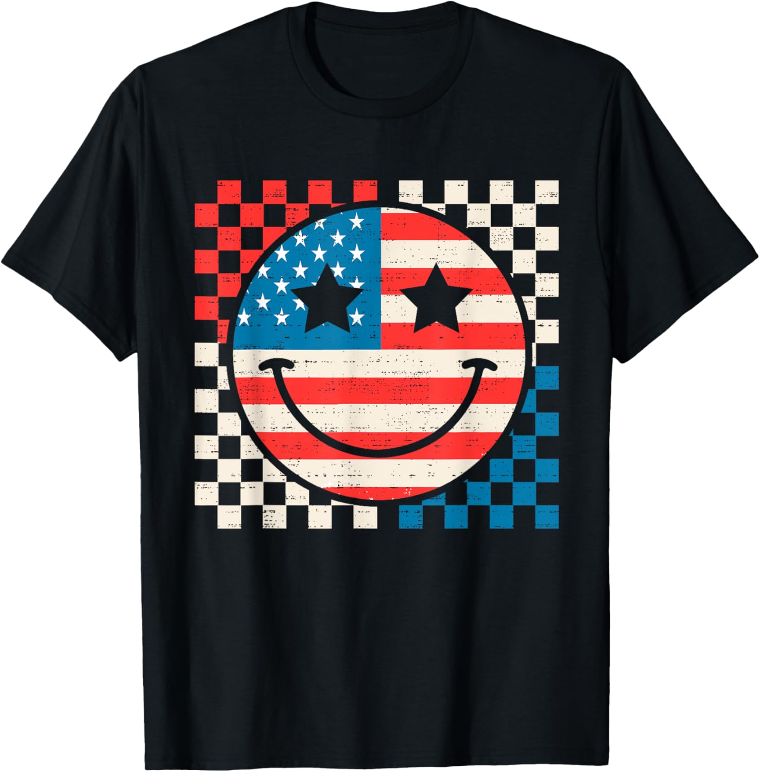 Smile Face American Flag Usa Funny 4Th Of July Fourth