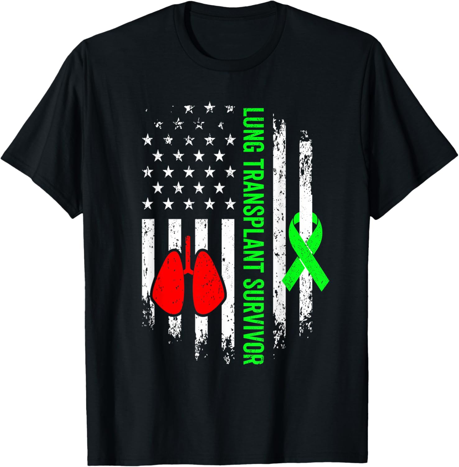 Lung Transplant Survivor Warrior Organ Recipient Usa Flag