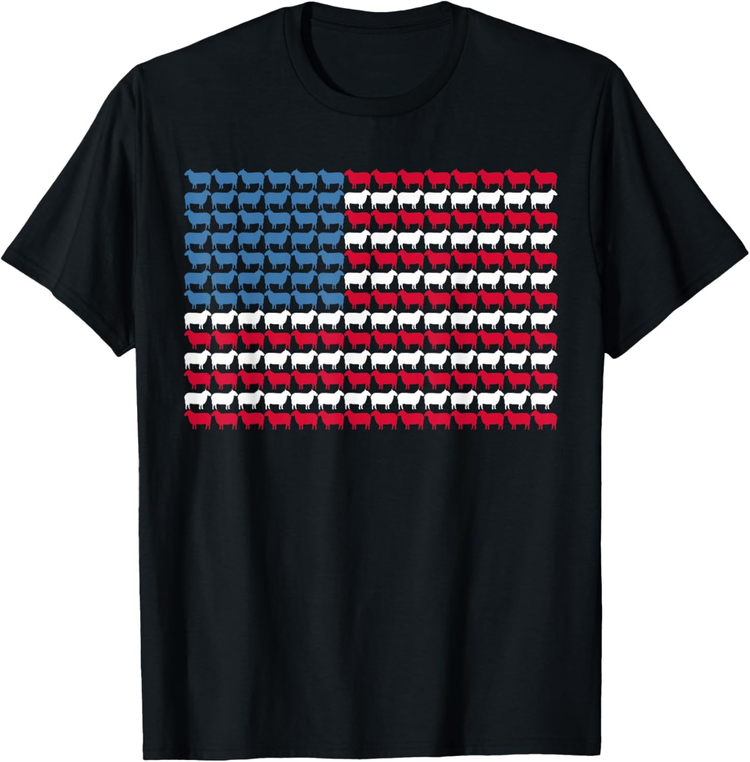 Sheep American Flag Design Sheep 4Th Of July