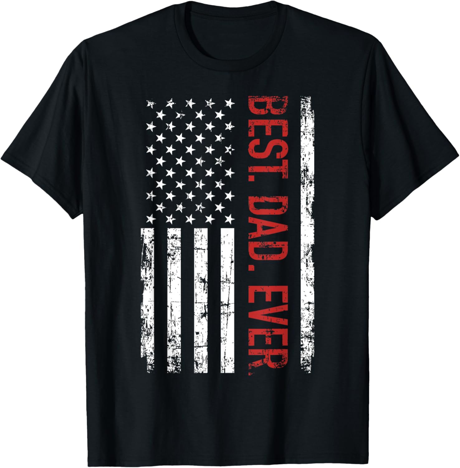 Best Dad Ever Us American Flag Gift For Fathers Day Short Sleeve