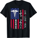 Nurse Stethoscope Heartbeat American Flag Nurse Gifts Weeks