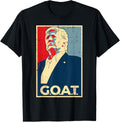 Trump 2024 Shirts Goat Trump Poster 2024 T Shirt Unisex Black Small Short Sleeve Classic Fit Cotton Polyester Political