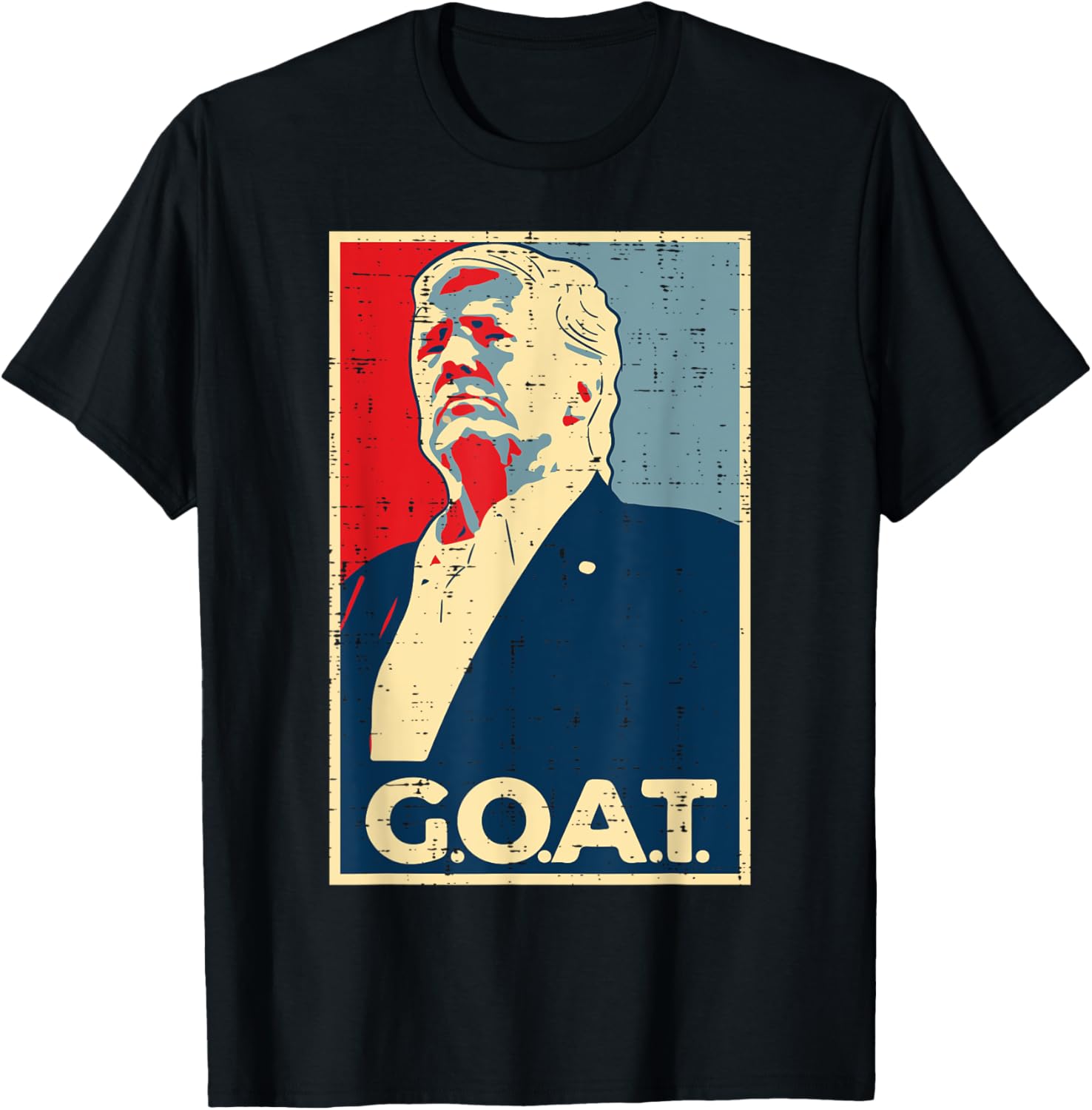 Trump 2024 Shirts Goat Trump Poster 2024 T Shirt Unisex Black Small Short Sleeve Classic Fit Cotton Polyester Political