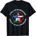 Lucky To Be Mexican Proud To Be American Flag T Shirt