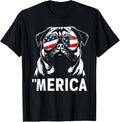 American Flag Usa Merica Pug Dog 4Th Of July Kids Women Men