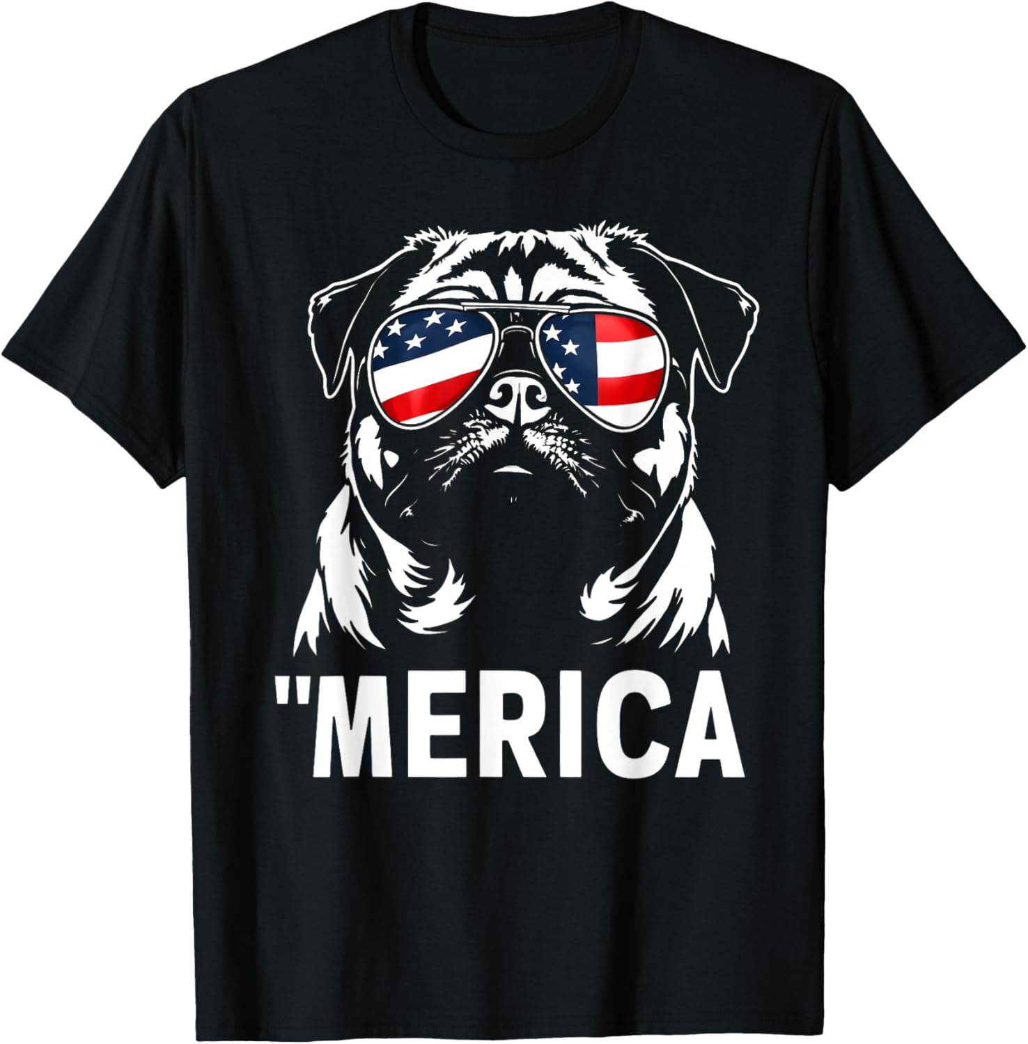 American Flag Usa Merica Pug Dog 4Th Of July Kids Women Men