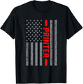 American Flag Printer Us Flag Vintage Tee Men Dad