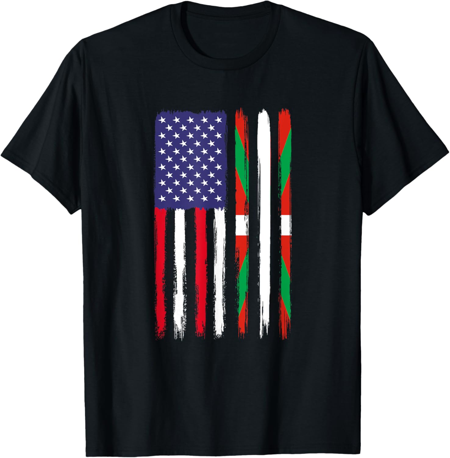Yeswear Basque Roots Half American Flag Patriotic Basque
