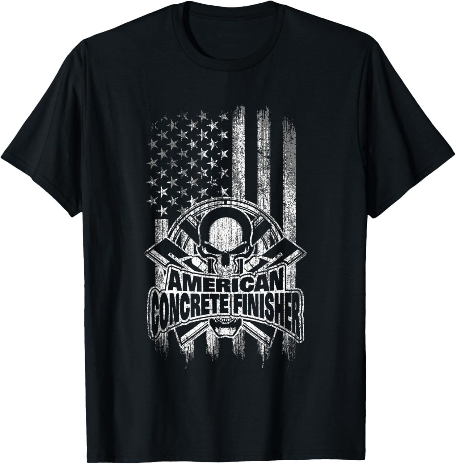 Concrete Finisher T Shirt American Flag