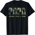 Mens Papa Veteran Myth Legend American Flag Fathers Day
