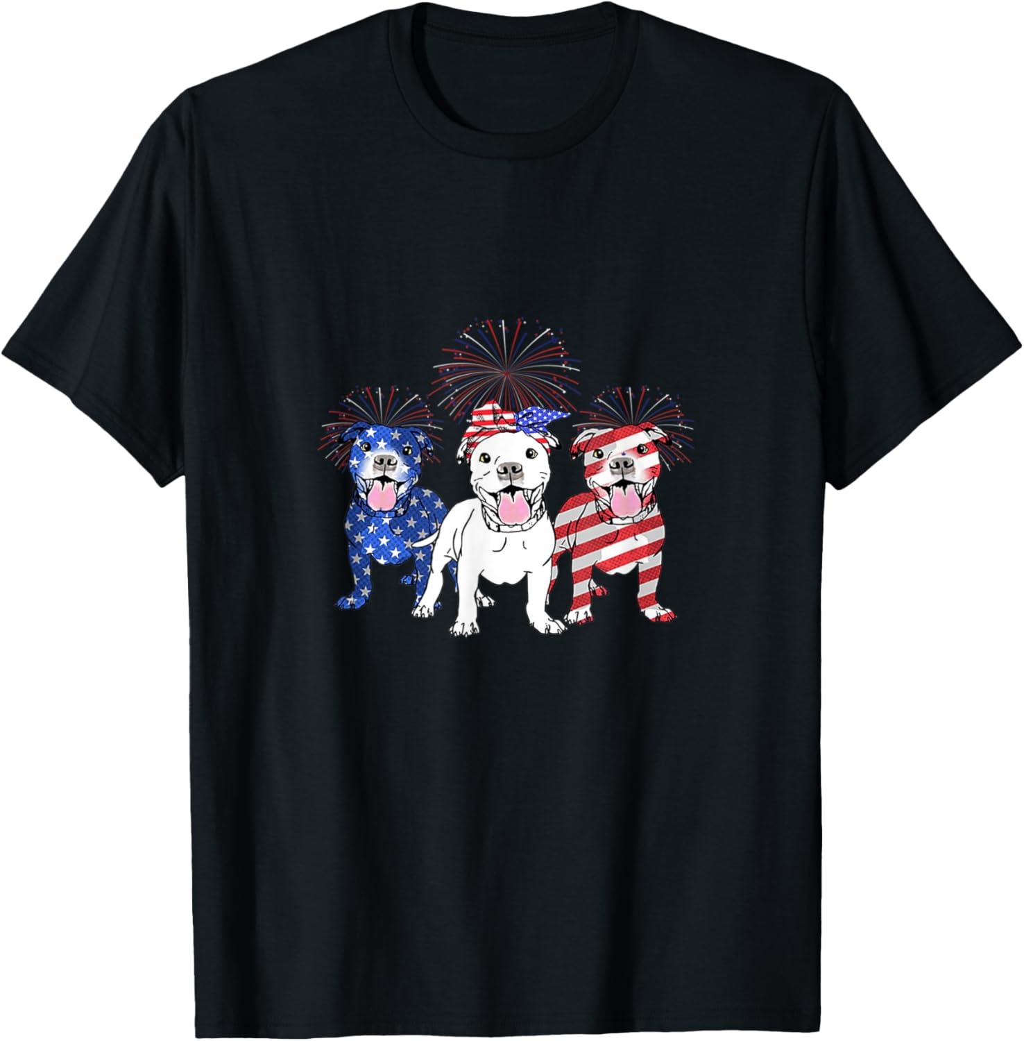 American Flag 4Th Of July Pitbull Dog