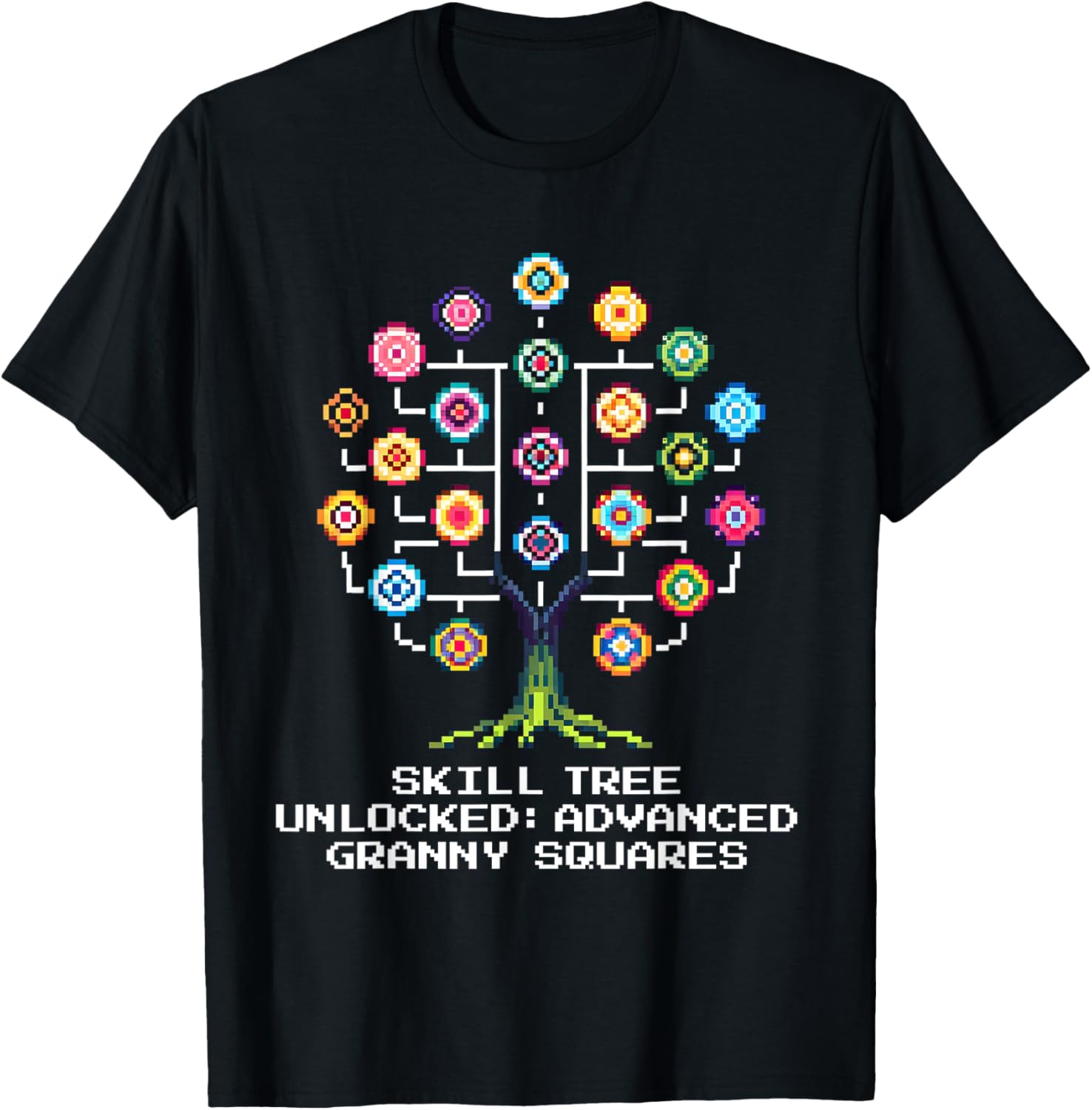 Skill Tree Unlocked Granny Squares \u2013 Pixel Yarn Nerd