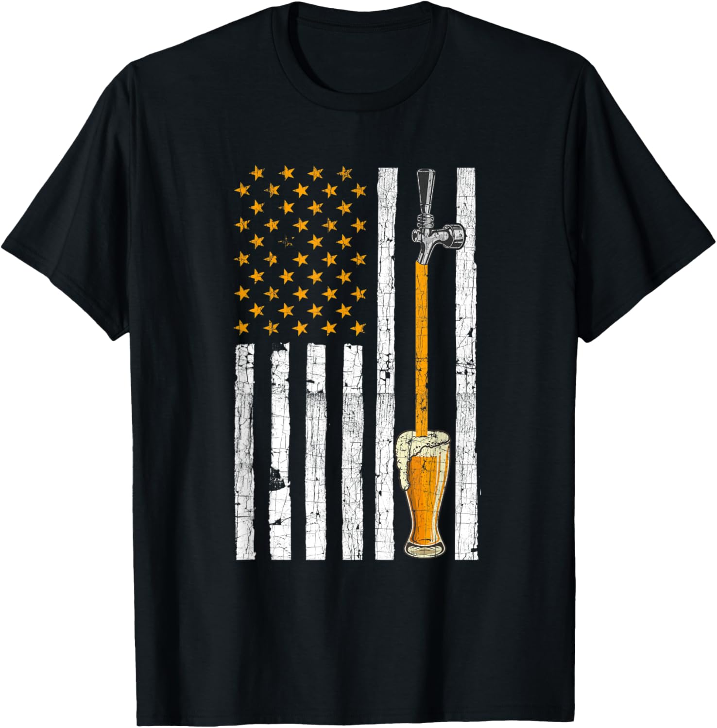 American Flag Beer Tap Funny Humorous Beer Lover 4Th Of July