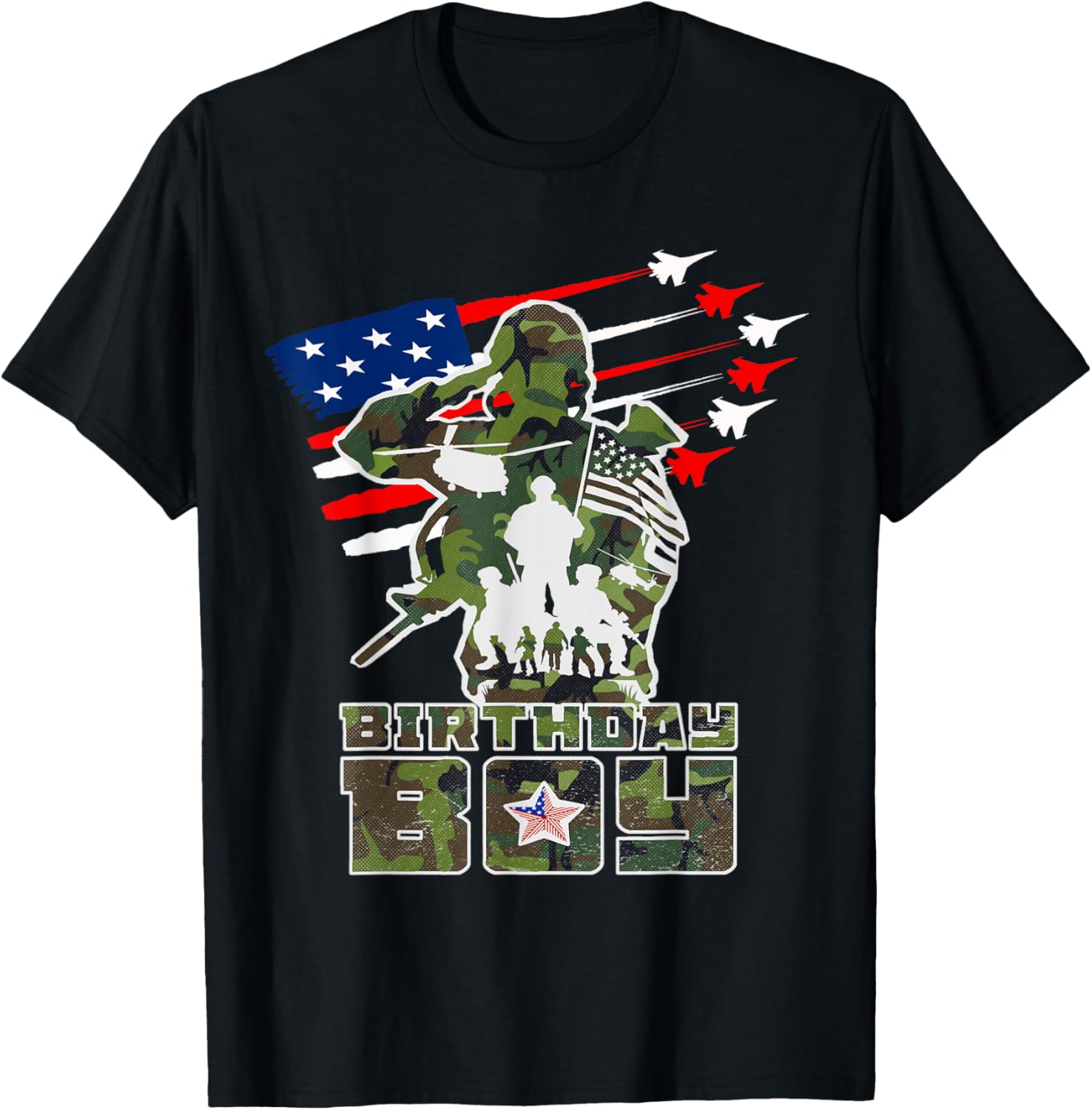 Flag Usa Birthday Boys Camo Pattern Military Birthday Party