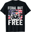 Feral But Free Racoon Funny 4Th Of July Boy Men Usa Flag